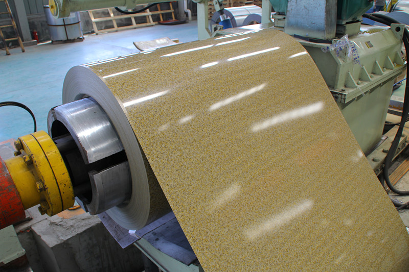 Bobina de acero de aluminio y zinc prepintada con patr&oacute;n de bloque 